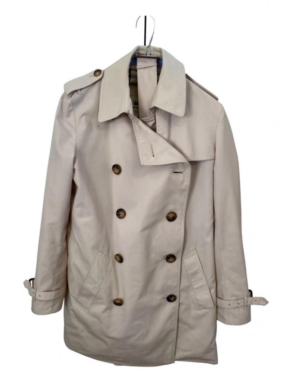 Burberry London Slim Fit Light Pink Trench Coat Nova Check UK12 US10 - Picture 4 of 15